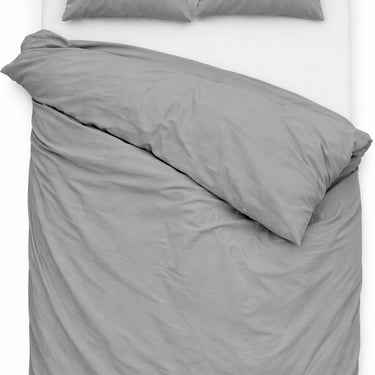 Lovéron - Dekbedovertrek Effen - Tweepersoons - Katoen - 200x200/220 cm - Grijs